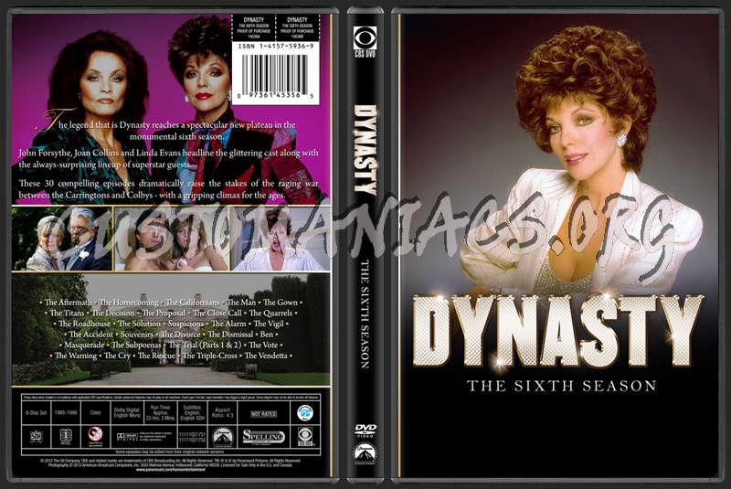 Dynasty - The Sixth Season dvd cover