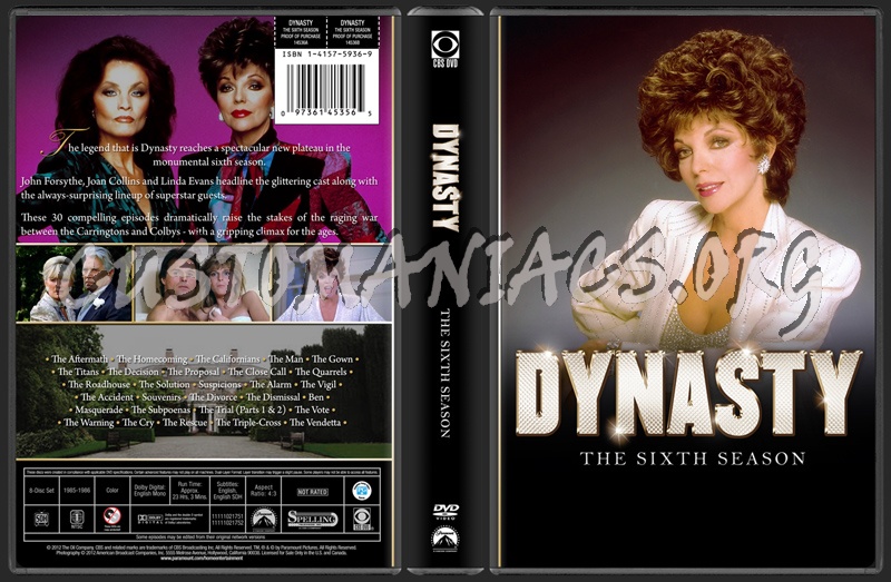 Dynasty - The Sixth Season dvd cover