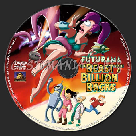 Futurama: The Beast With A Billion Backs dvd label