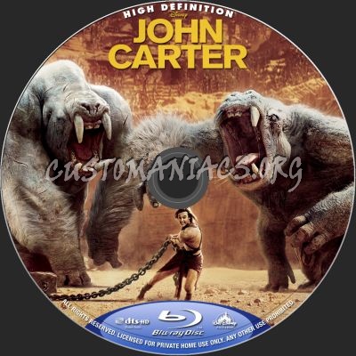 John Carter (2D+3D) blu-ray label