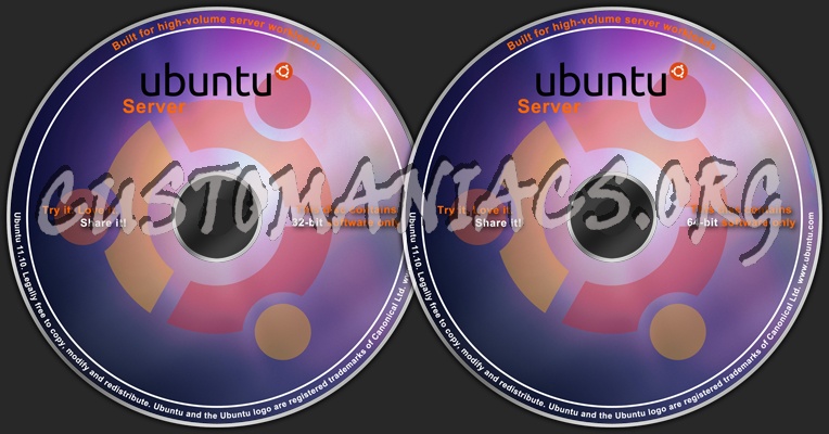 Ubuntu 11.10 Server dvd label