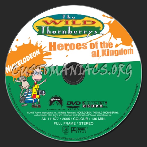 The Wild Thornberrys: Heroes of the Animal Kingdom dvd label