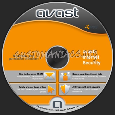 Avast Internet Security dvd label