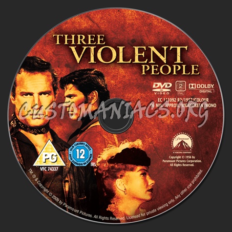 Three Violent People dvd label