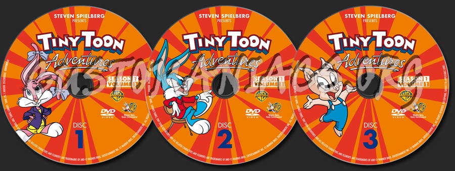 Tiny Toon Adventures Season 1 Volume 1 dvd label