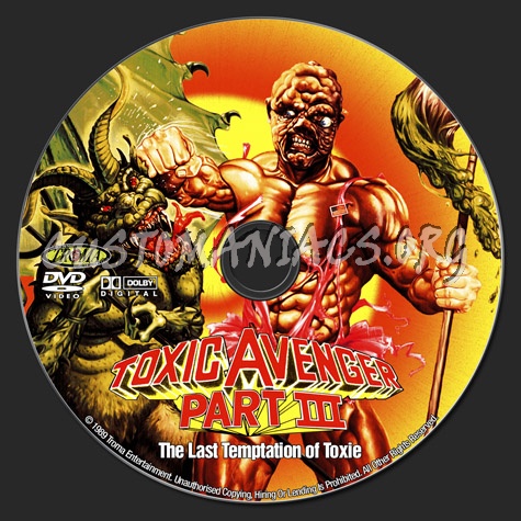 Toxic Avenger Part 3 dvd label