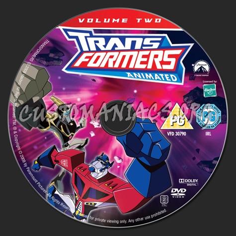 Transformers Animated Volume 2 dvd label