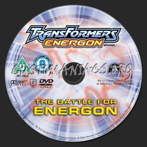 Transformers Energon The Battle for Energon dvd label