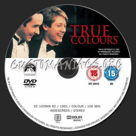 True Colours dvd label