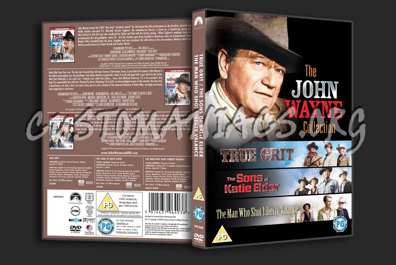 True Grit / The Sons of Katie Elder / The Man Who Shot liberty Valance dvd cover