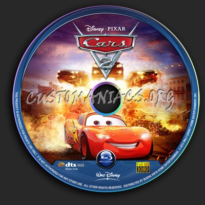 Cars 2 blu-ray label