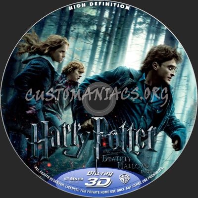 Harry Potter And The Deathly Hallows Part 1 3D blu-ray label