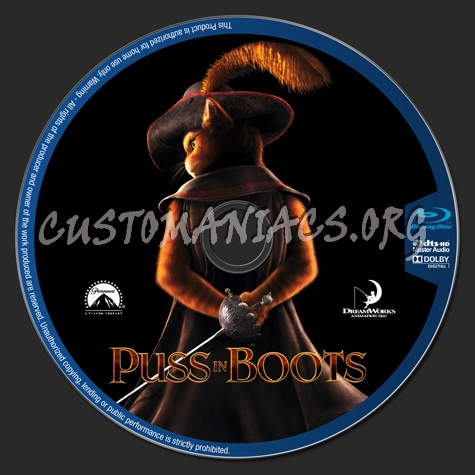 Puss in Boots blu-ray label