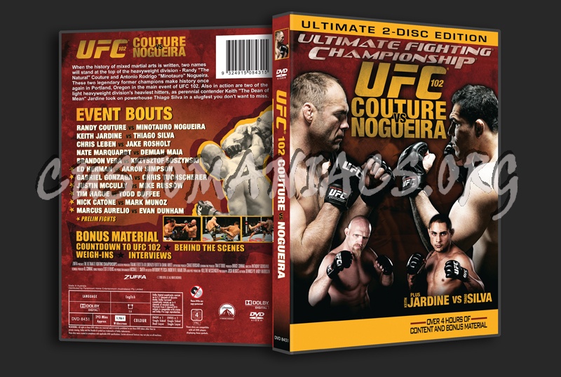 UFC 102 Couture vs Nogueira dvd cover