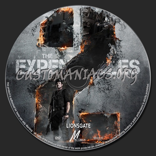 The Expendables 2 dvd label