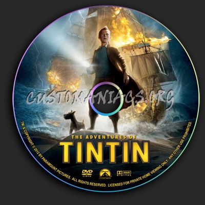 The Adventures Of Tintin dvd label