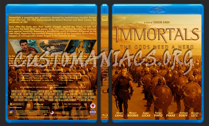 Immortals blu-ray cover