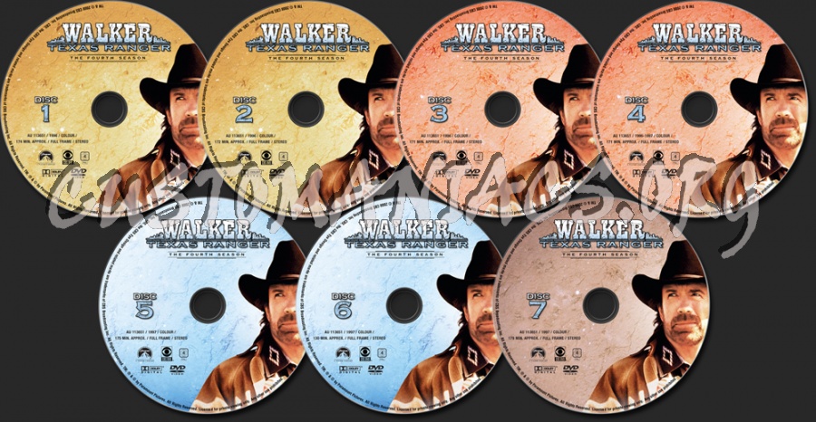 Walker Texas Ranger Season 4 dvd label