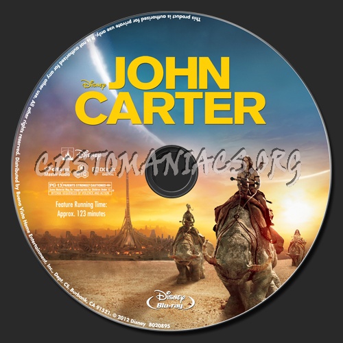 John Carter blu-ray label