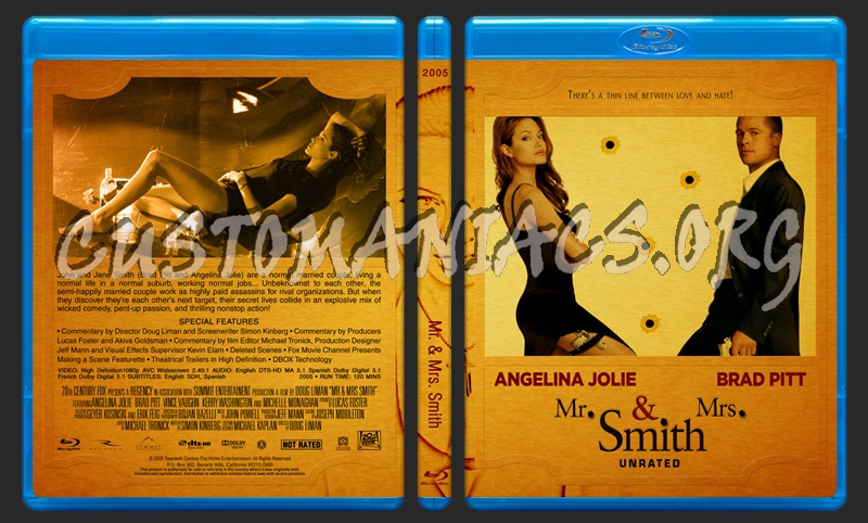 Angelina Jolie Limited Collection - Mr. & Mrs. Smith blu-ray cover