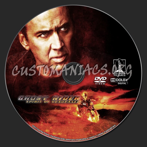 Ghost Rider 2 Spirit Of Venegeance dvd label