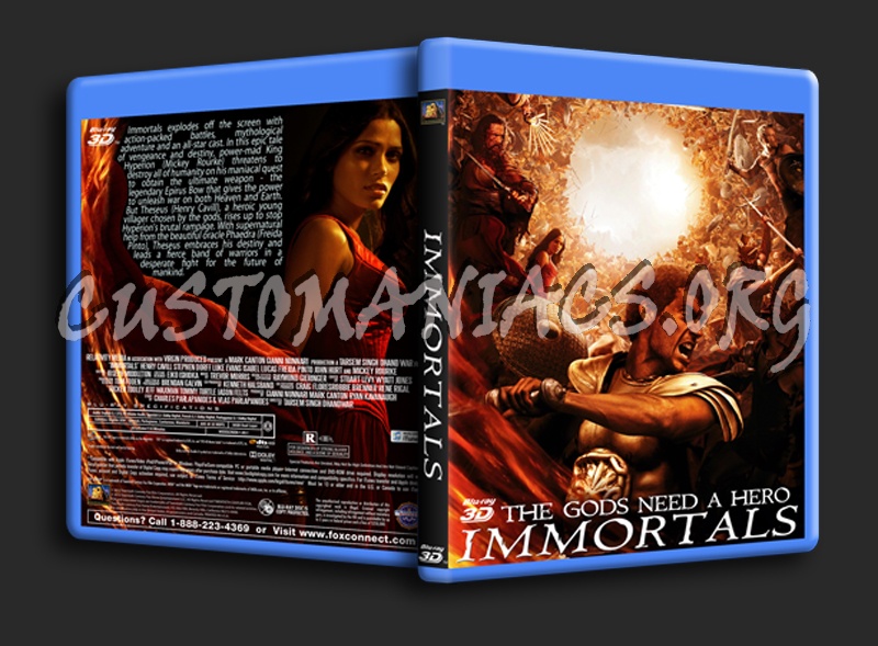 Immortals 3d and 2d blu-ray cover