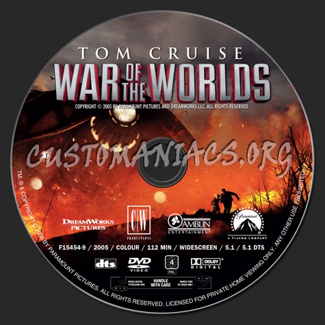 War of the Worlds dvd label