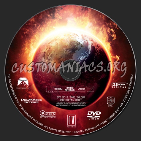 War of the Worlds dvd label