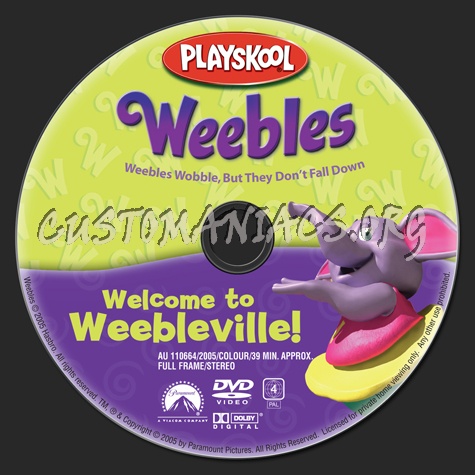 Weebles Welcome to Weebleville! dvd label