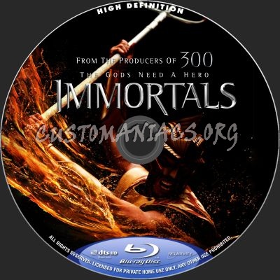 Immortals 2D+3D blu-ray label