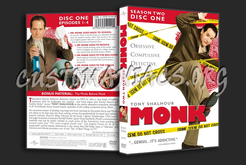 Monk Season 2 dvd cover