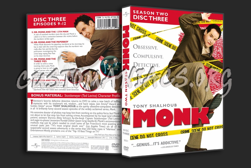 Monk Season 2 dvd cover