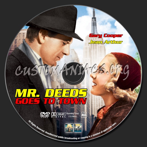 Mr. Deeds Goes To Town dvd label