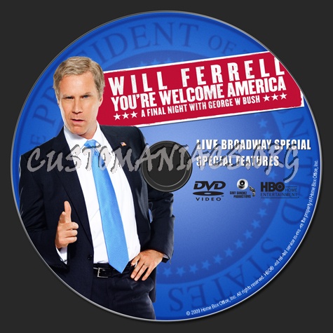 Will Ferrell You're Welcome America dvd label