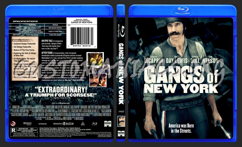 Gangs of New York blu-ray cover