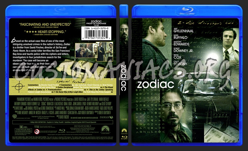 Zodiac blu-ray cover