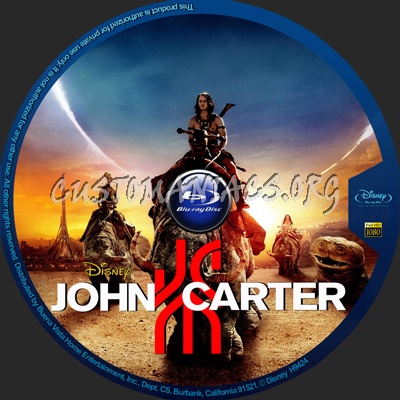 John Carter (2012) blu-ray label