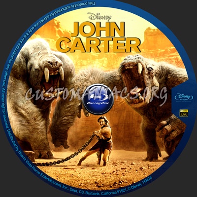 John Carter (2012) blu-ray label