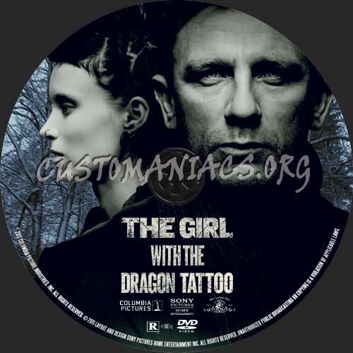 The Girl With The Dragon Tattoo (2011) dvd label