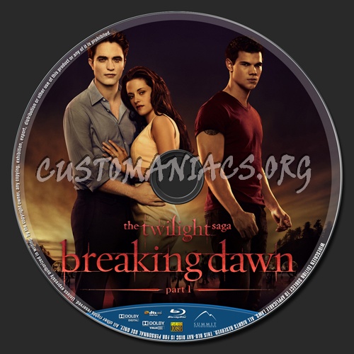 Twilight Breaking Dawn Part 1 blu-ray label