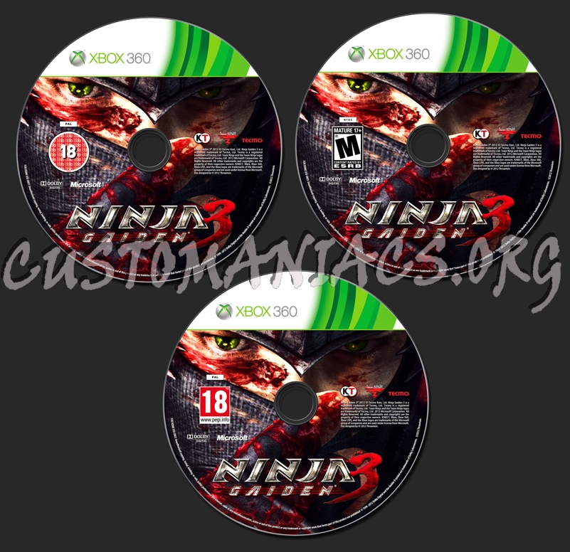 Ninja Gaiden 3 dvd label