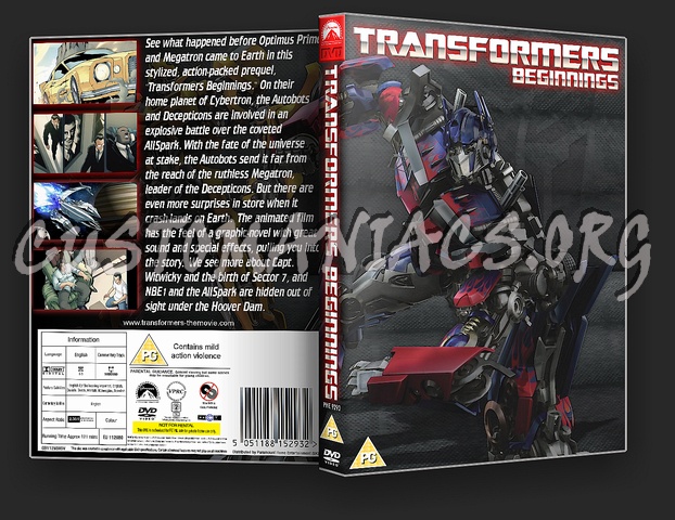 Transformers: Beginning dvd cover