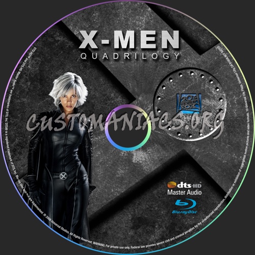 X Men Quadrilogy blu-ray label