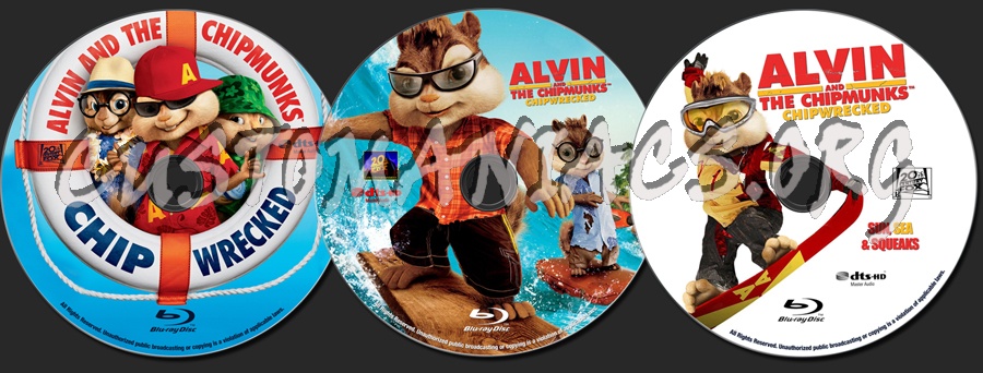 Alvin and the Chipmunks - Chipwrecked blu-ray label