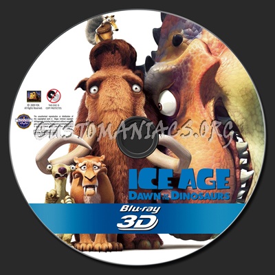 Ice Age Dawn of the Dinosaurs 3D blu-ray label