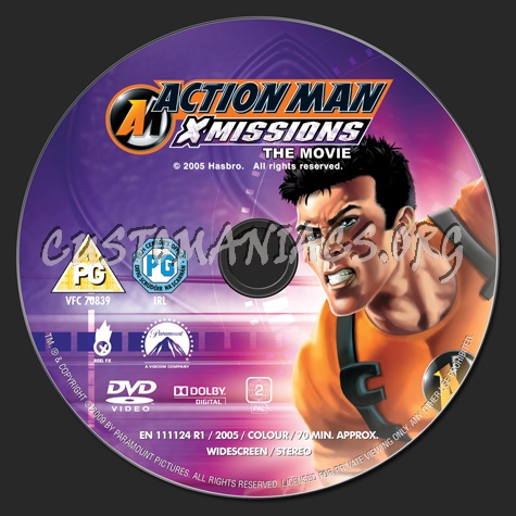 Actionman X Missions the Movie dvd label