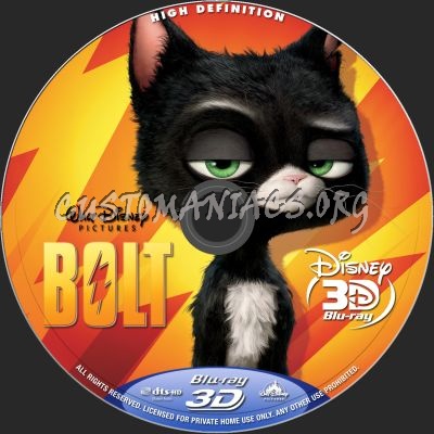 Bolt (2D + 3D) blu-ray label