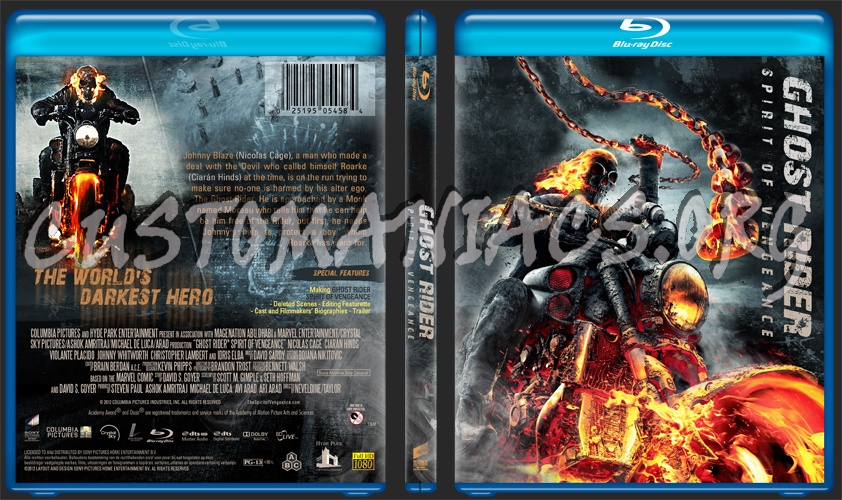 Ghost Rider Spirit of Vengeance blu-ray cover