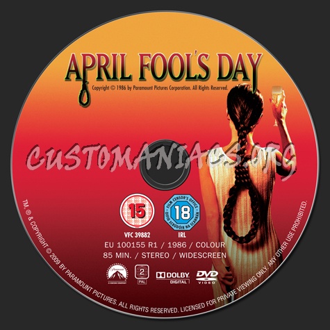 April Fool's Day (1986) dvd label