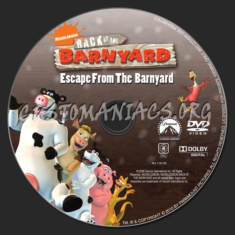 Back at the Barnyard: Escape from the Barnyard dvd label